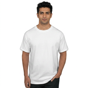 Camiseta de Cuello Redondo de Algodón Jersey Suave de Primera Calidad en Color Blanco Grisáceo, Estilo Hip Hop, Precio Económico, Marca Privada, para Hombre, Mujer, Unisex - Product Image 1
