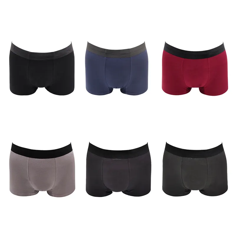 Enerup OEM/ODM Plain Black Men's Lenzing Modal Boxer Shorts Briefs Underwear
