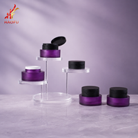 Pot en plastique vide violet TOEM/OED personnalisé de 2,5/5 g avec couvercle rabattable pour gel à ongles, baume, cosmétiques, soins de la peau, échantillons