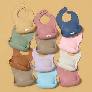 Eco-friendly cheap custom bpa free easy clean waterproof silicone pacifier baby bibs for babies