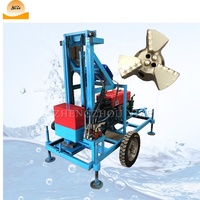 Petit foreuse de puits diesel portable montée sur tracteur, machine de forage de puits d'eau de 100 mètres