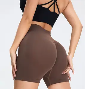 חריץ butt scrunch הרמת כושר גבוהה אימון קצר מכנסיים כושר נשים יוגה