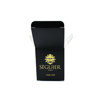 Boîtes en carton recyclables avec estampage à chaud or, pelliculage mat, surface noire, pour emballage de luxe de parfums, bougies, cosmétiques et cadeaux