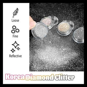 Poudre de paillettes pour ongles en diamant, 4 couleurs, réfléchissante, scintillante, style coréen, pigment en poudre pour vernis gel, paillettes pour nail art - Product Image 3