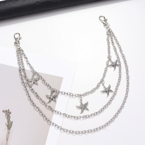 Cadena de Pantalones de Metal de Tres Capas con Diseño de Estrella de Mar, Accesorio Unisex de Hip Hop, Joyería Desmontable de Aleación de Zinc - Product Image 4