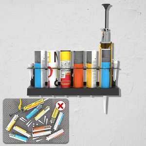 Support mural pour tube <span class=keywords><strong>de</strong></span> mastic, organisateur <span class=keywords><strong>de</strong></span> rangement en métal pour tube <span class=keywords><strong>de</strong></span> mastic et pistolet pour <span class=keywords><strong>garage</strong></span> et espace <span class=keywords><strong>de</strong></span> travail - Product Image 3