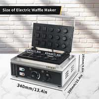 Machine à gaufres électriques à mini-grilles pour tartes aux œufs en acier inoxydable de 15 pièces, commande tactile, pour un usage domestique, adaptée aux enfants