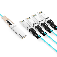 Kabel AOC 100G 100G ke 4*25G OM3 1/3/5/7/10/15/20M LSZH Kabel Optik Aktif Kompatibel dengan Mellanox/MikroTik/Cisco Switch