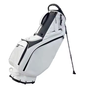 Bolsa de soporte de Golf impermeable de alta calidad, 5 divisores personalizados, bolsillo frontal de PU en blanco y negro, Material de nailon, Stock Popular - Product Image 1