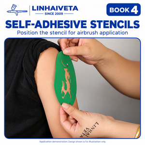 Linhaiveta Libro <span class=keywords><strong>de</strong></span> <span class=keywords><strong>Plantillas</strong></span> Reutilizables <span class=keywords><strong>para</strong></span> <span class=keywords><strong>Tatuajes</strong></span> <span class=keywords><strong>de</strong></span> <span class=keywords><strong>Purpurina</strong></span>, 4 <span class=keywords><strong>Plantillas</strong></span> Autoadhesivas <span class=keywords><strong>para</strong></span> Aerógrafo <span class=keywords><strong>para</strong></span> Pintura Corporal - Product Image 4