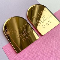 Kunden spezifische glückliche Muttertag Acryl Cake Topper Laser markiert Logo Cupcake Dekoration Geschenk idee Kuchen Dekorieren Lieferungen