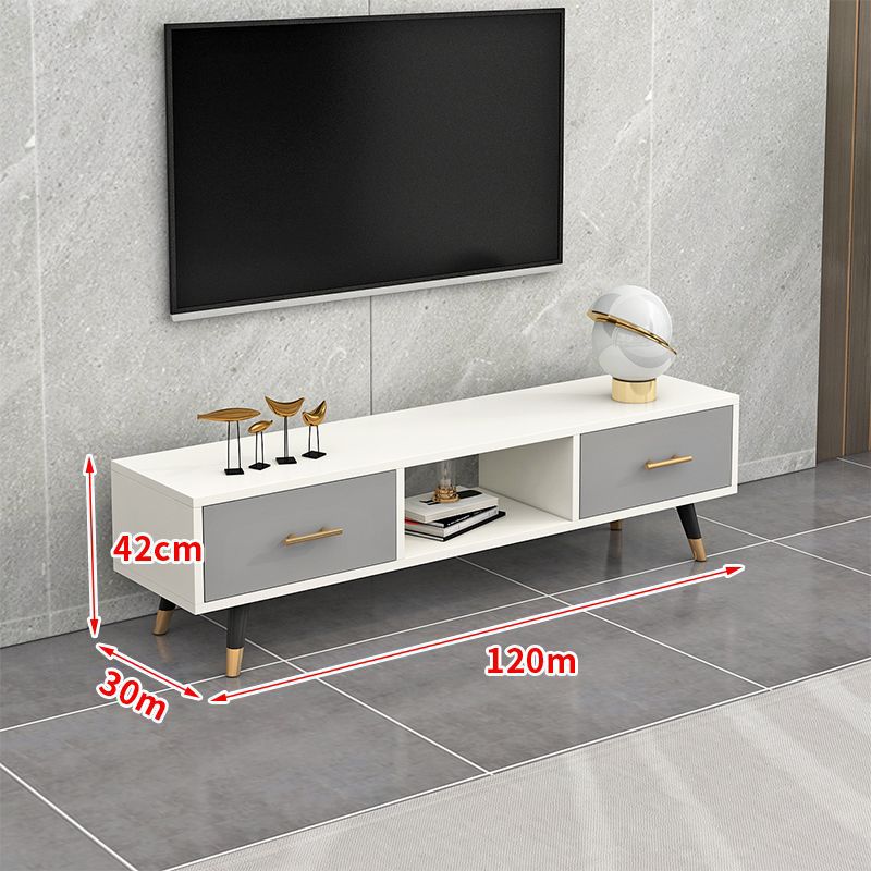 ลิ้นชักสองชั้นพร้อมกรอบสีขาวและลิ้นชักสีเทา