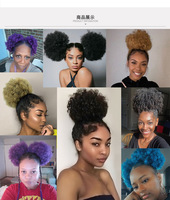 HB01 Chignons 100% Cheveux Humains, Style Queue de Cheval Afro Crépu Bouclé, Nouveau Modèle Populaire, Courte, Longue, Lisse, pour Femme, 6, 8, 10 pouces