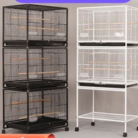 Cage à oiseaux multi-niveaux en métal, grande cage de villa pour perroquets, cage d'élevage extra-large pour groupes d'oiseaux