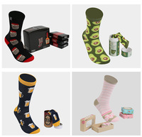 Nouveauté créative drôle personnalisé hommes et femmes coton tasse Happy Pizza chaussettes
