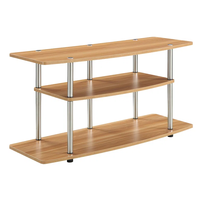 Support TV pour téléviseurs jusqu'à 42 "avec fond de poteaux en acier inoxydable résistant à la rouille Table console de salon simple et pratique