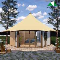 Tente hexagonale de luxe pour hôtel, camping en plein air, hébergement en hôtel, tente de glamping
