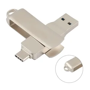 가제트 회전 금속 USB 스틱 유형 C 2in1 트위스트 USB 키 OTG 3.0 Pendrive USB 플래시 드라이브 아이폰에 대한 1TB 엄지 드라이브