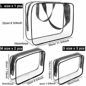 Juego de Bolsas de Maquillaje Transparentes Multiusos, Organizador de Artículos de Aseo Impermeable para Almacenamiento Diario de Cosméticos, Viajes y Viajes de Negocios - Product Image 3