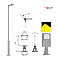 Lampe de jardin extérieure étanche IP65 avec poteau LED, température de couleur 3000K, garantie 3 ans pour la rue, la pelouse, le patio, le chemin, alimentation AC/DC
