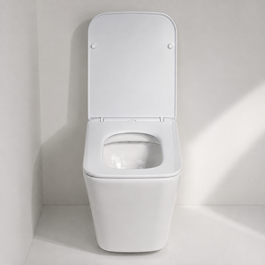Inodoro de cerámica de lujo cuadrado de pared, sin borde, con descarga por arrastre, <span class=keywords><strong>cisterna</strong></span> oculta, diseño moderno, doble descarga, asiento de cierre suave para baño. - Product Image 3