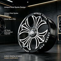 Jantes forgées monobloc à pétales croisés gothiques 6061 T6 avec lèvre gravée pour Charger, Camaro, Lexus GS, LS, JDM, VIP, Stance Upgrade