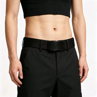 Ceinture décontractée et tendance pour homme en toile de coton avec boucle à rouleau en alliage Jessi JE6374, disponible en sept couleurs, idéale pour le sport et les activités de plein air.
