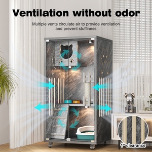 Casa de Lujo para Gatos con Poste Rascador, Diseño con Estampado Animal, Transpirable, Jaula de Alta Calidad para Gatos - Product Image 4