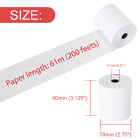 Rouleaux de papier thermique sans BPA pour caisse enregistreuse, papier de reçu blanc pour TPV avec rappel de faible stock rouge pour les comptoirs de caisse des commerces de détail