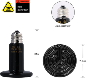 Ampoule de ferme avicole 90mm 200W pour poulailler, lampe chauffante infrarouge en céramique - Product Image 4
