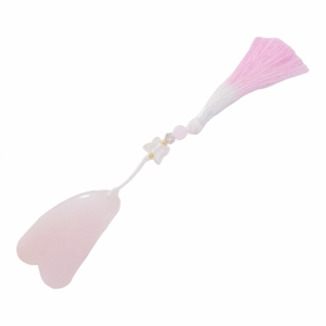 Pink Heart Shaped Facial Massager Face Care Tools pink quartz nature stone Gua Sha Board Guasha Facial Massager - Product Image 2