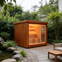 Sauna Inframerah Luar Ruangan Premium dengan Pemanas Digital Cerdas dari Kayu Cedar & Hemlock untuk Spa Rumah Mewah