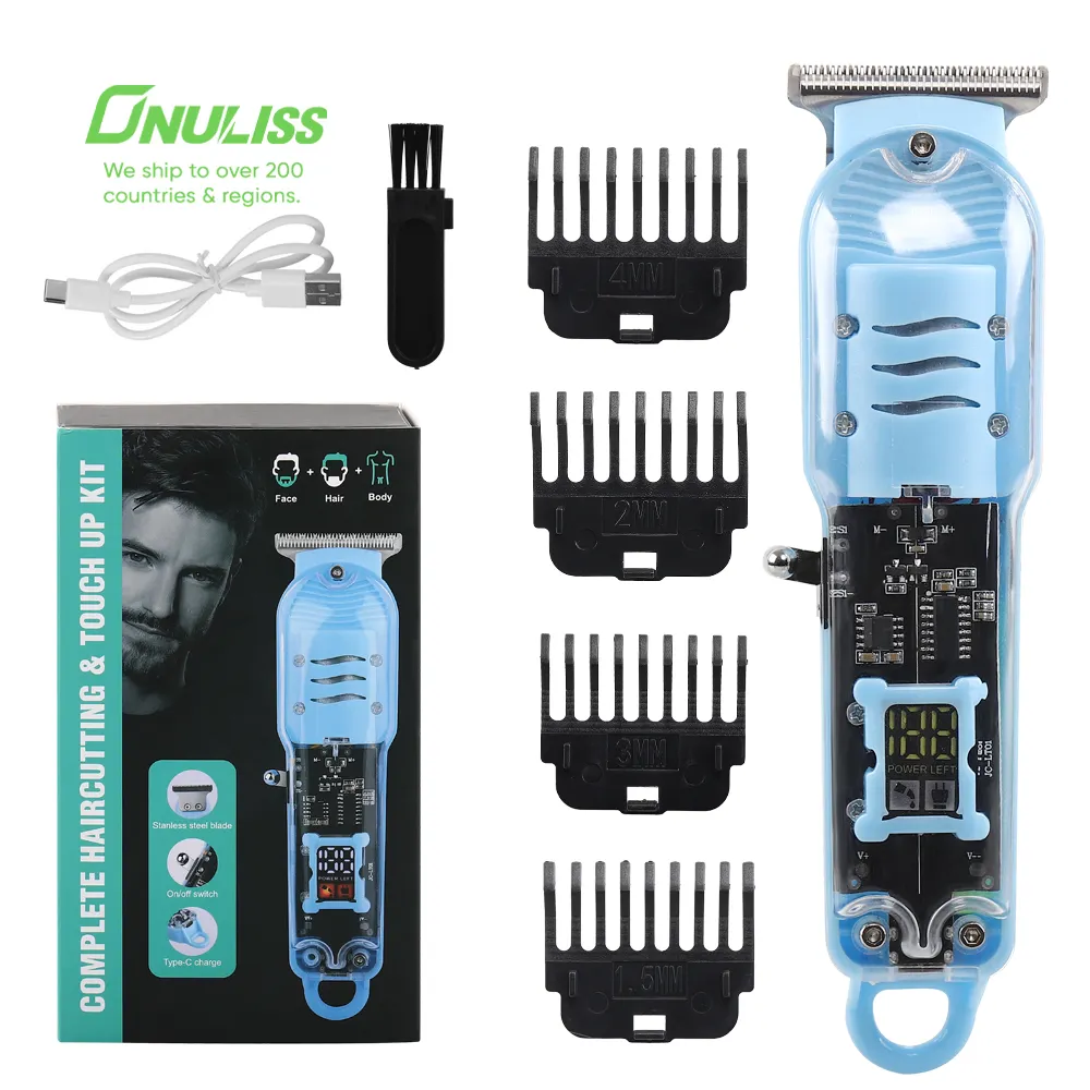 कॉर्डलेस एलसीडी डिस्प्ले इलेक्ट्रिक वाटरप्रूफ दाढ़ी वाले बालों की दाढ़ी वाले पुरुषों के लिए नाक के बाल कान के बाल ट्रिमर