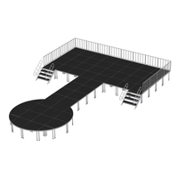 Plate-forme de scène d'assemblage de conception de système de toit en treillis pour concert extérieur scène de concert portable en aluminium podium