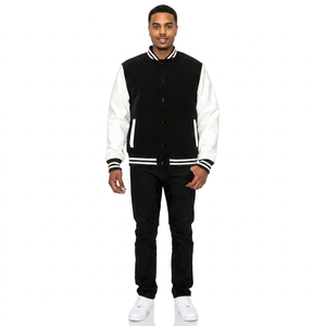 Blouson universitaire tendance en tricot d'hiver à col montant, respirant, avec logo personnalisé, prix usine - Product Image 1