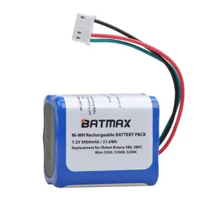 7.2V 3000mAh प्रतिस्थापन बैटरी के लिए iRobot Roomba Braava 380 380 टी टकसाल 5200c 5200B 5200 नी, महाराष्ट्र रोबोट चेहरे की विकृति रिचार्जेबल batteria