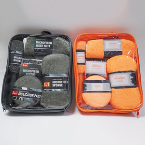 Kit de nettoyage automobile Ningbo Heyi Daily Necessities, 9 pièces, serviettes en microfibre, gants, éponge, brosse - Product Image 2