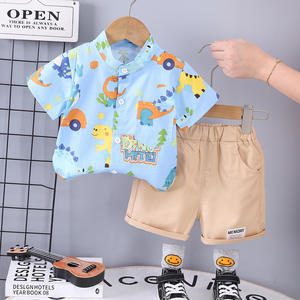 Conjunto de bebé infantil de verano transfronterizo para niños, nueva moda, camisa informal de estilo informal de dos piezas, manga corta de dibujos animados para niños de <span class=keywords><strong>9</strong></span> años - Product Image 2