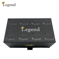 Caja de Regalo Magnética Negra de Lujo, Caja de Embalaje de Cartón Rígido con Forma de Libro para Perfume, Aceite Esencial, Cosméticos, Impresión Personalizada