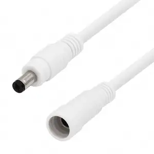 白色5米直流电源开关延长线电缆2.5毫米直流插头和插座
