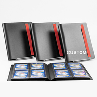 Album de cartes personnalisé de qualité supérieure à 9 pochettes, 360 cartes, album de cartes à collectionner, dossier à chargement latéral, cartes de jeu TCG, cartes de sport avec sangle rouge
