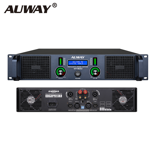 Hifi Stereo Class H Circuit Power Amplifier MT800 2x800W Professional Audio 2U Metal
