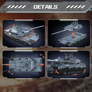 Mould King 20036 1192 Uds. Serie militar Abrams-X tanque de batalla principal modelo de bloques de construcción juguete educativo técnico regalo de Festival - Product Image 5