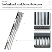 Peigne à poils pour animaux de compagnie en acier inoxydable, classique, simple et luxueux, pour chiens - Soin des poils doux
