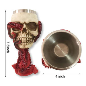 Gobelet à vin en forme <span class=keywords><strong>de</strong></span> crâne, calice, verres à whisky, tentacule <span class=keywords><strong>de</strong></span> <span class=keywords><strong>pieuvre</strong></span>, boisson, tasse à boire d'Halloween - Product Image 4