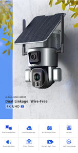 Hongnaer 8MP çift Lens 20X Zoom kablosuz güneş enerjili etüt kamera Niview 4K açık 4G Sim kart güvenlik güneş güvenlik kamerası - Product Image 2