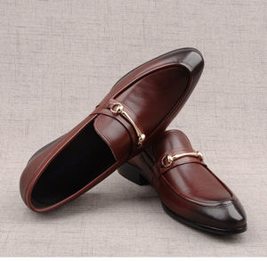 Chaussures habillées formelles pour hommes en cuir italien patchwork à bout pointu, lacées, faites à la main, semelles épaisses, antidérapantes, respirantes et légères - Product Image 2