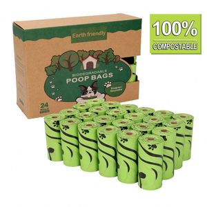 Sacs à déjections pour animaux de compagnie biodégradables à 100 %, personnalisés par le fabricant, sacs de collecte épais et compostables pour excréments de chien - Product Image 1