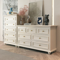 Armoire de rangement à cinq tiroirs en bois massif de style américain, grande capacité, durable, design simple, minimaliste et moderne, salon, chambre à coucher