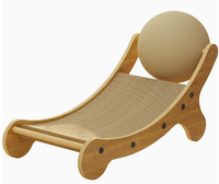Chaise inclinable intégrée moderne et classique, écologique, avec boule à gratter pour chat, jouet en bois de sisal résistant à l'usure, griffoir et nid pour chat